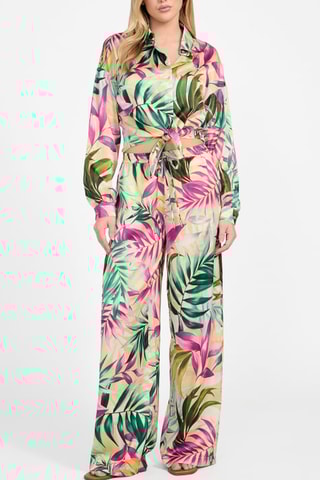 Chemisier noué Bowed - Vert et rose