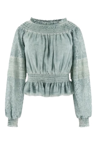 Top bi-matière Audrey - Vert d'eau