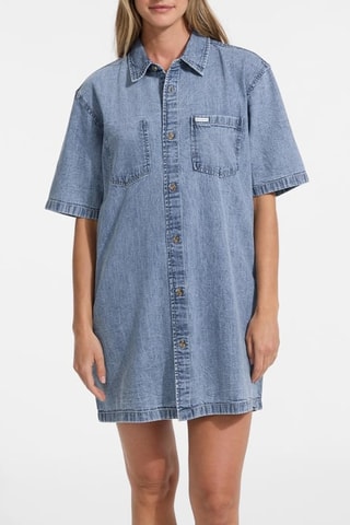 Robe chemise en jean - Bleu foncé