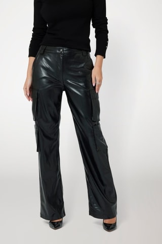 Pantalon cargo taille haute Kori - Noir