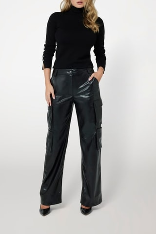 Pantalon cargo taille haute Kori - Noir