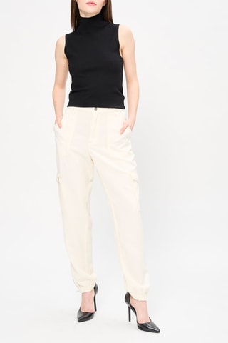 Pantalon cargo Ecru