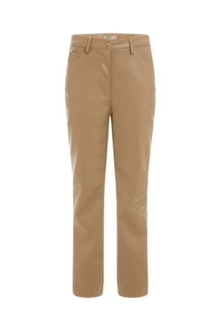 Pantalon droit taille haute - Beige