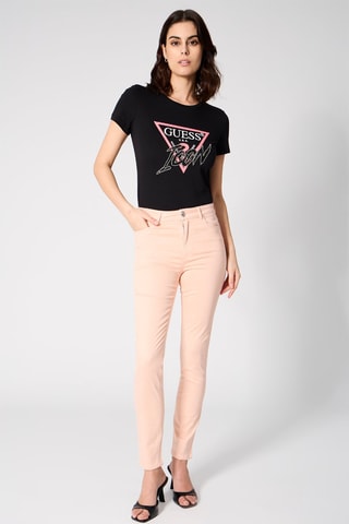 Pantalon skinny taille haute - Rose poudré