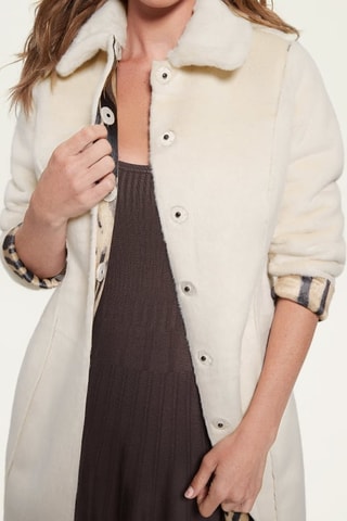 Manteau réversible - Ecru et noir