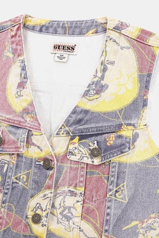 Veste sans manches en jean - Gris et rose foncé