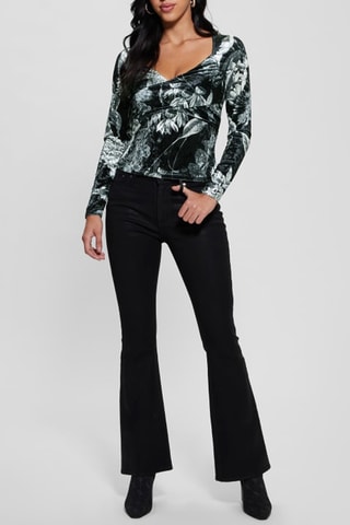 Top en velours - Noir