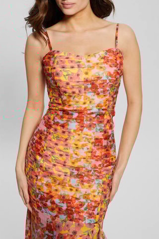 Robe longue - Orange et rouge