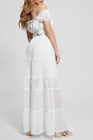 Robe longue en broderie anglaise - Blanc
