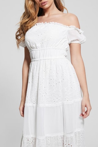 Robe longue en broderie anglaise - Blanc