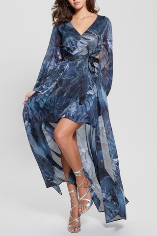 Robe trompe-l'œil - Bleu cobalt