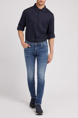 Chemisier en lin Bleu nuit