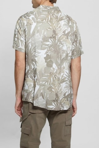 Chemise slim Tropical - Gris et ivoire