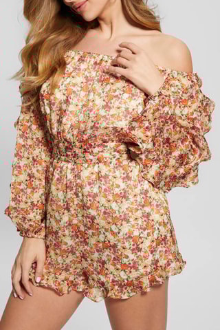 Combishort Gema - Orange et blanc