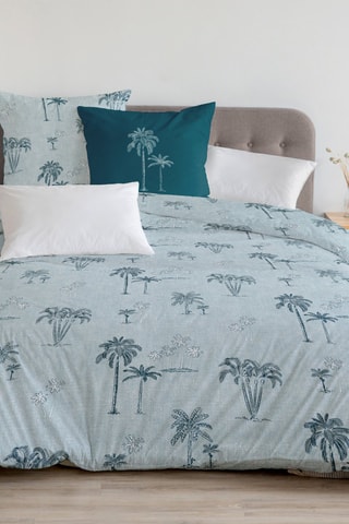 2 juegos de nórdico de algodón 57 hilos/cm² Tinghir- Verde y gris