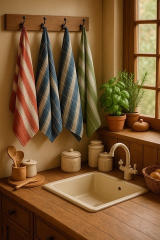 12 paños y 6 paños de cocina