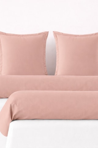 2 fundas de almohada y 2 fundas de almohadón de algodón 57 hilos/cm² - Rosa