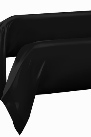 2 fundas de almohada y 2 fundas de almohadón de algodón 57 hilos/cm² - Negro