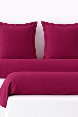 2 fundas de almohada y 2 fundas de almohadón de algodón 57 hilos/cm² - Fucsia