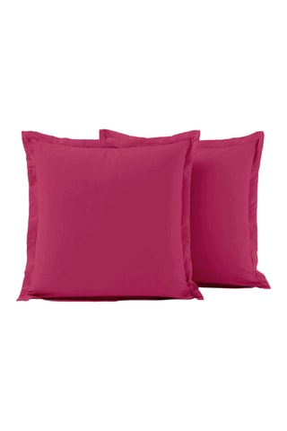 2 fundas de almohada y 2 fundas de almohadón de algodón 57 hilos/cm² - Fucsia
