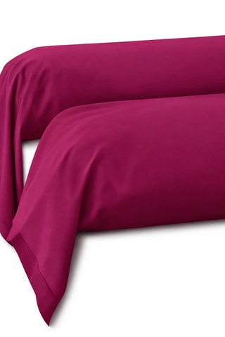 2 fundas de almohada y 2 fundas de almohadón de algodón 57 hilos/cm² - Fucsia
