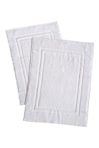 2 alfombras de baño - Blanco - 60 x 90 cm