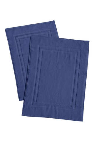 2 alfombras de baño - Azul ­- 60 x 90 cm