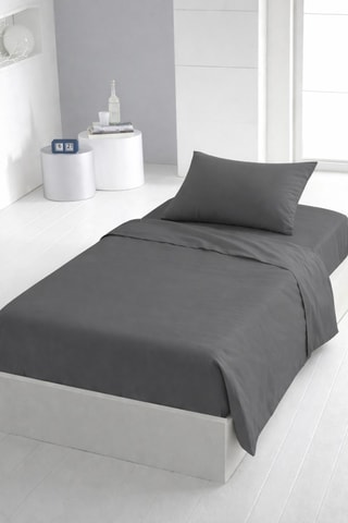 2 sábanas encimeras de algodón - 57 hilos/cm² - Gris