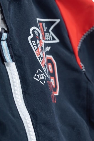 Chaqueta con capucha Amila - Azul marino y rojo