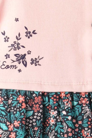 Vestido efecto doble prenda - Rosa empolvado