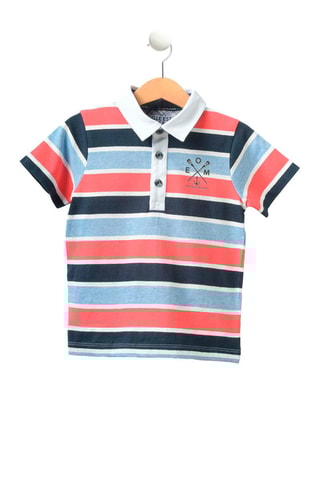 Polo - Blanco y coral