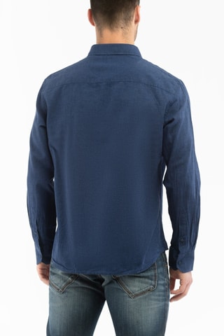 Camisa em linho - Azul-marinho - Azul-marinho