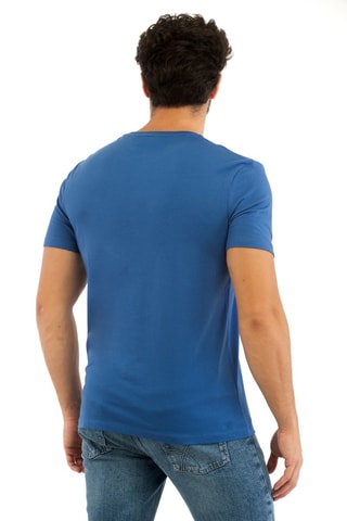 T-shirt slim - Azul - Preto e azul