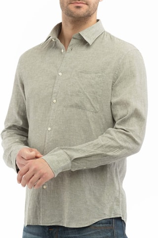 Camisa em linho - Verde-azeitona - Verde