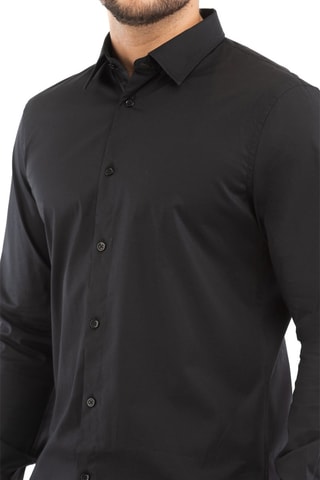 Camisa slim - Preto - Preto