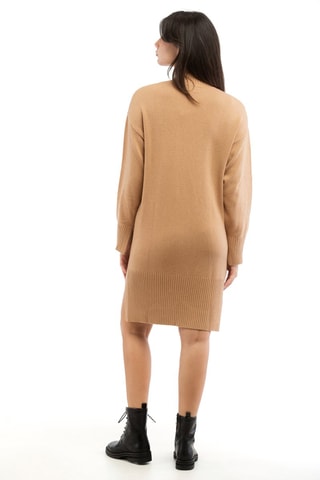 Vestido-camisola regular em lã e caxemira - Toupeira - Toupeira