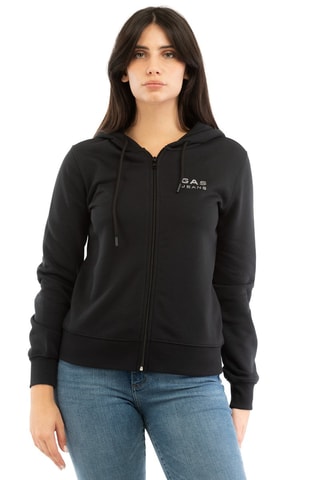 Sweat regular com capuz - Preto - Preto