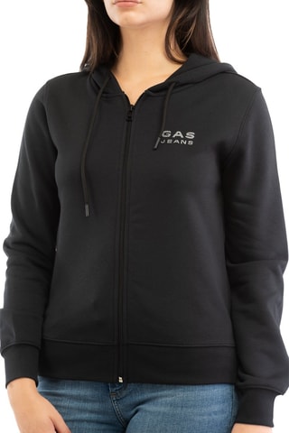 Sweat regular com capuz - Preto - Preto