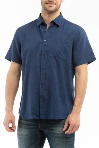 Camisa em linho - Azul-marinho - Azul-marinho