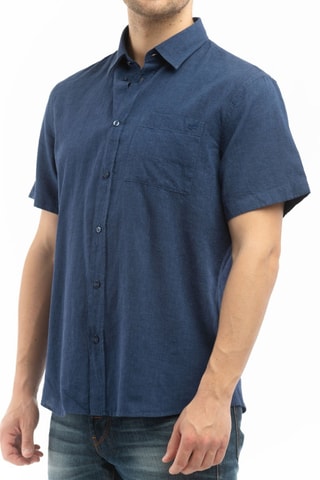 Camisa em linho - Azul-marinho - Azul-marinho