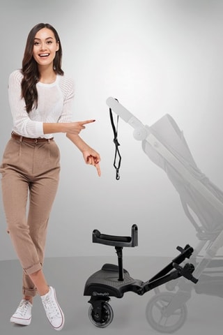 Patinete con ruedas con asiento para silla de paseo combinada