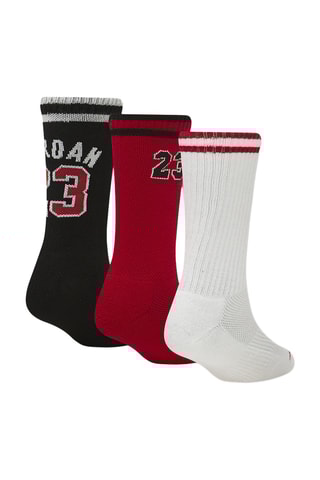 3 paires de chaussettes - Noir et rouge