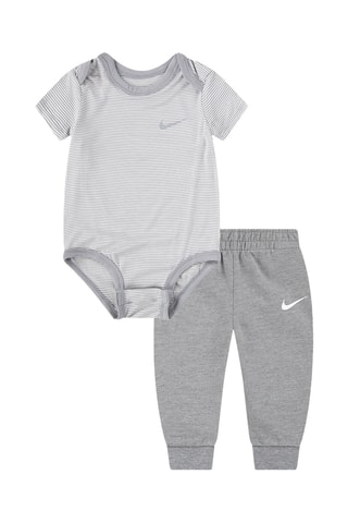 Body et pantalon - Blanc et gris chiné