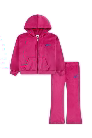 Sweat à capuche et legging en velours - Rose