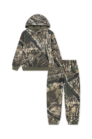 Sweat à capuche et pantalon - Kaki et blanc