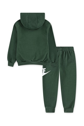 Sweat à capuche et pantalon - Vert foncé et blanc