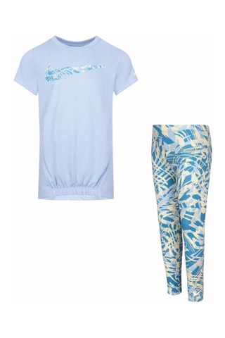 T-shirt et legging - Bleu et blanc - Nike