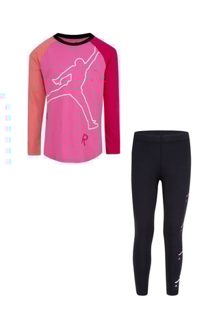 T-shirt et leggings 
Rose et noir - Jordan