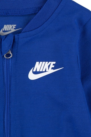 Grenouillère et bavoir - Bleu roi et blanc