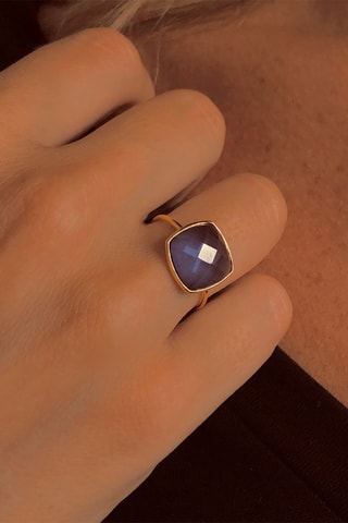 Bague - Or jaune et tanzanite